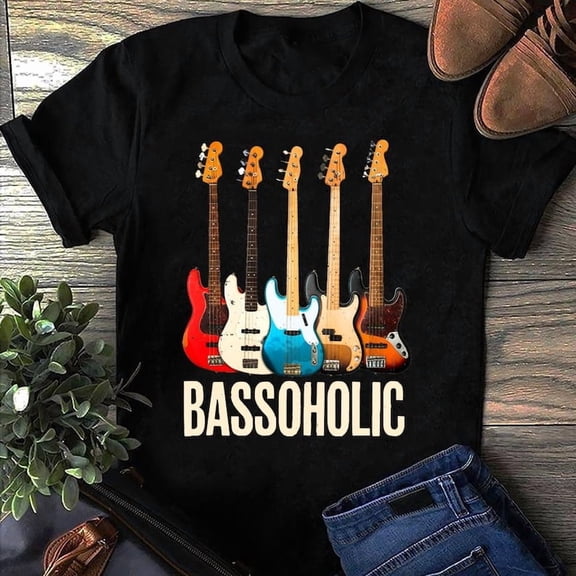 Bass Guitar Player Shirt Funny Bassist Graphic T-Shirt, Musician Gift for Guitar Lovers, Vintage Music Tee