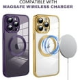 thumbnail image 5 of For Apple iPhone 14 Pro Max (6.7") Magnetic Hybrid Clear Plating Chrome & Camera Protection Compatible with Magsafe Phone Case Cover by Xpression - Gold, 5 of 7