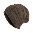 thumbnail image 1 of Men Hat Rhombus Pattern Plush Lining Autumn Winter Solid Color Korean Style Fedora for Outdoor, 1 of 10
