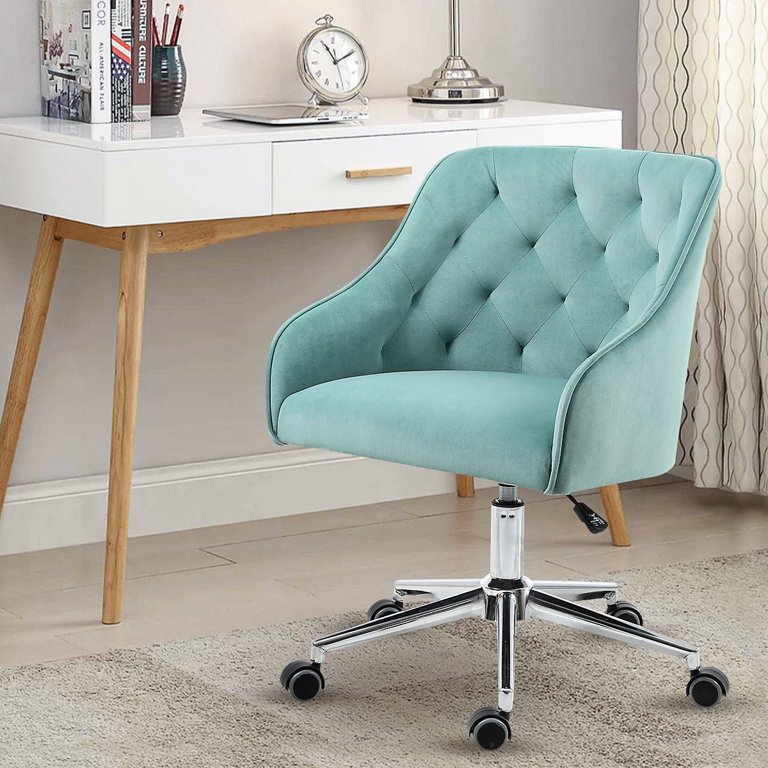 Clear Lucite Swivel Desk Chair with Flair Arms and Seat Cushion