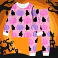 thumbnail image 2 of Tfken Halloween Nightwear Pajama Sets Girls Sleepwear 2 Piece Party Festival Halloween Pumpkin Print Pajamas Tops With Pants Set Homewear Long Sleeve Kids Comfy Loungewear Outfit Size 8-9 Years Pink, 2 of 3