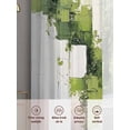thumbnail image 6 of Abstract Watercolor Sheer Curtains 108 Inches Long 2 Panels White Green Ornamental Theme Light Filtering Semi Sheer Window Curtains Drapes for Bedroom Living Room 52"x108", 6 of 7