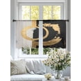 thumbnail image 4 of Abstract Gold Black Sheer Curtains 54 Inches Long 2 Panels Watercolor Modern Light Filtering Semi Sheer Window Curtains Drapes for Bedroom Living Room 52"x54", 4 of 7