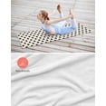 thumbnail image 4 of Wave Point Black Yoga Towel for Hot Yoga Non Slip, Modern Minimalist Geometric on Linen Yoga Mat Towel Absorbent Yoga Sweat Towels Microfiber Hot Yoga Blanket for Bikram Pilates 26"x70", 4 of 7