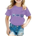thumbnail image 2 of ibiyuan Shirts for Girls Short Sleeve Tshirts Girls T Shirts Size 7 Novelty Print Girl Tops Size 6 Round Neck Basic Tees Lightweight Party Gift Summer Tee Tops,12-13 Years, 2 of 3