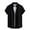 Black, variant on JUUYY Men's Shirt Ribbed Knit Stand Collar Button Down Shirts Short Sleeve Business Casual Breathable Stretch Office Blouse Tops Black L