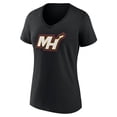 thumbnail image 2 of Women's Black Miami Heat Alternate Logo V-Neck T-Shirt, 2 of 3