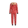 thumbnail image 5 of Family Christmas Pajamas Elk Snowflake Printing Long Sleeve Zipper Hooded Tops + Pants Sleepwear for Mother/Father/Kid, 5 of 10