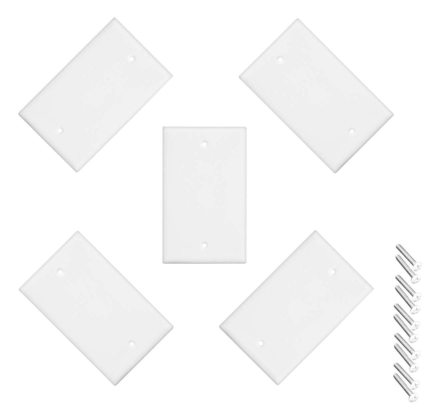 Imbaprice Blank Wall Plate Outlet Cover For Thermoset Box Mount Wall Outlet Light Switch And More White Pack Of 5 Walmart Com Walmart Com