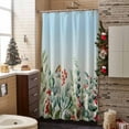 thumbnail image 3 of Winter Eucalyptus Leaves Bathroom Shower Curtain Christmas Bird Berry Pine Cone Gradient Blue Waterproof Washable Shower Curtains for Bathtub Bath Decor with Grommets and Hook 36 X 72 Inch, 3 of 8