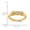 thumbnail image 3 of Solid 14k Yellow Gold Diamond heart Ring Band Size 7 (.045 cttw.), 3 of 4