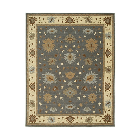 EORC Dk.Gray Hand Crafted Wool Traditional Oushak Rug, 7'10 x 9'10