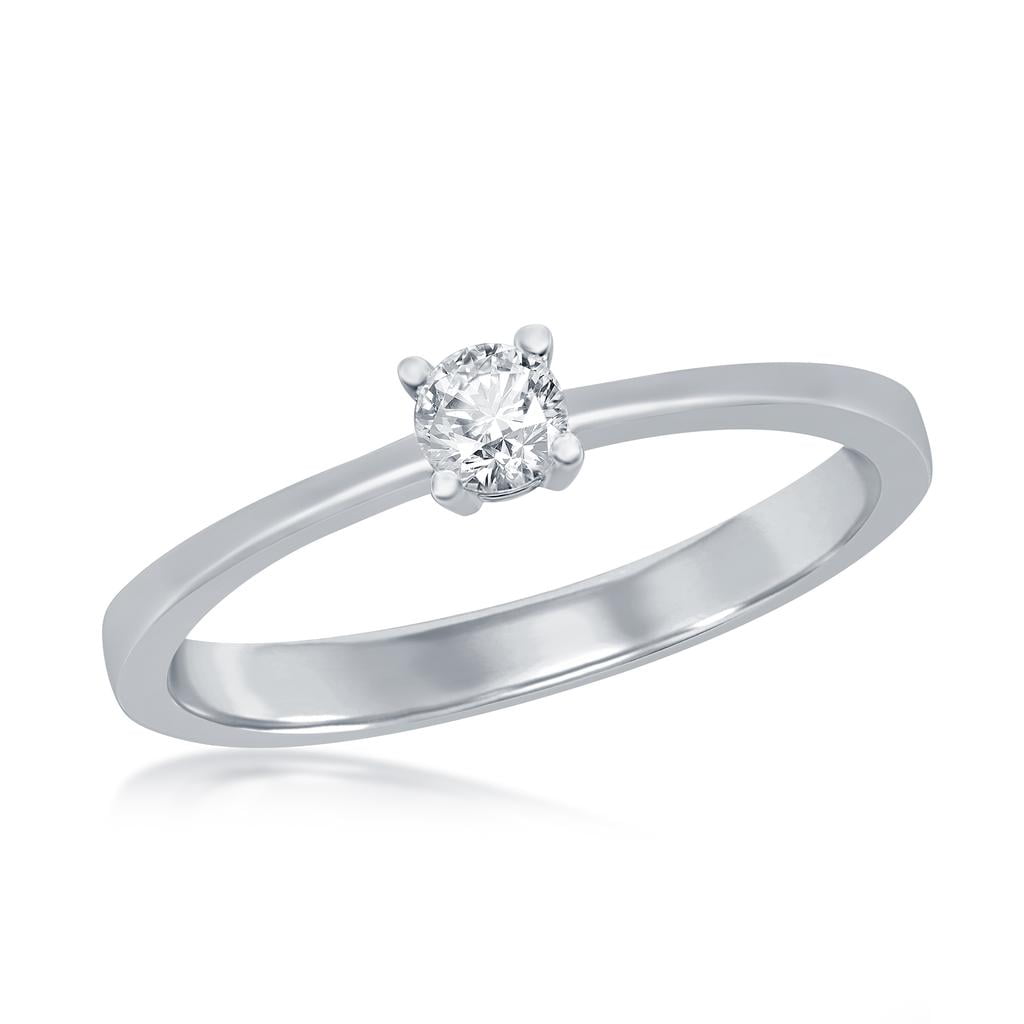 Beaux Bijoux 4-Prong Round Simulated Diamond CZ 3.5mm Bridal Engagement Solitaire Ring Sterling Silver Jewelry for Bride, Bridesmaid, Women, or Teens-6