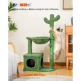 thumbnail image 2 of Cactus Cat Tree Cat Condo with Big Metal Frame Hammock, Cat Scratching Post for Indoor Cats with Cat Condo Natual Sisal Rope and Cat Toy Dangling Sisal Ball, Green, 2 of 7