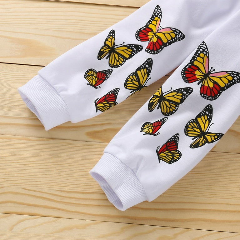 URMAGIC Little Big Girls Butterfly Outfits Long Sleeve Hoodie