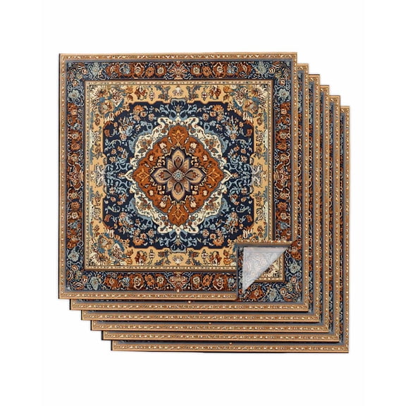 nqOlkjepod Blue Burnt Orange Boho Cloth Napkins Set of 6 Reusable Dinner Napkins, Traditional Ethnic Southwestern Cocktail Napkin Washable Table Napkins for Wedding/Holiday Party/Baby Shower 20"x20"