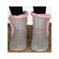 thumbnail image 4 of Yelete Womens Cable Knit Slippers House Booties Socks Soft Sherpa Lining Rubber Soles, 4 of 6