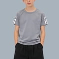 thumbnail image 6 of Cethrio Boys Activewear T-shirts Size 10-12, Short Sleeve Summer Casual Quick-drying Athletic Tops Gray, 6 of 6