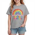 thumbnail image 2 of Cethrio Girls T Shirts, School Cotton Short Sleeve Graphic Tees Summer Tops Gray Size 5T, 2 of 3