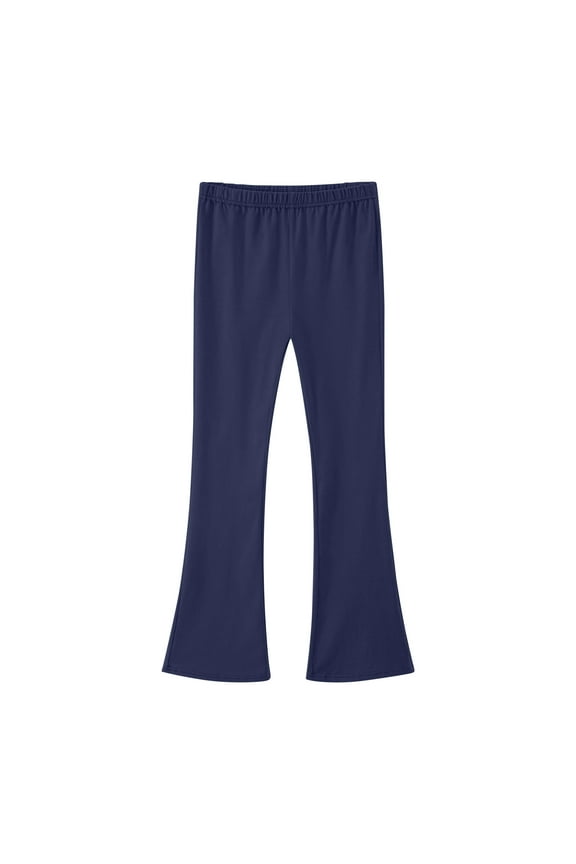 Girls Flare Leggings Solid Color Soft School Uniform Bell Bottoms Pants High Waisted Flared Leggings for Teen Girls 3-14 Years