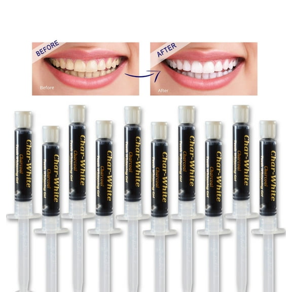 Natural Teeth Whitening Charcoal Gel - Spearmint Flavor - Organic Charcoal Activated Teeth Whitener - Healthy Teeth White - Made in Usa
