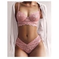 thumbnail image 4 of Conjunto de sujetador de encaje ultrafino, transpirable y sexy para mujer, push-up, cómodo, de pecho grande y pequeño, 4 of 6