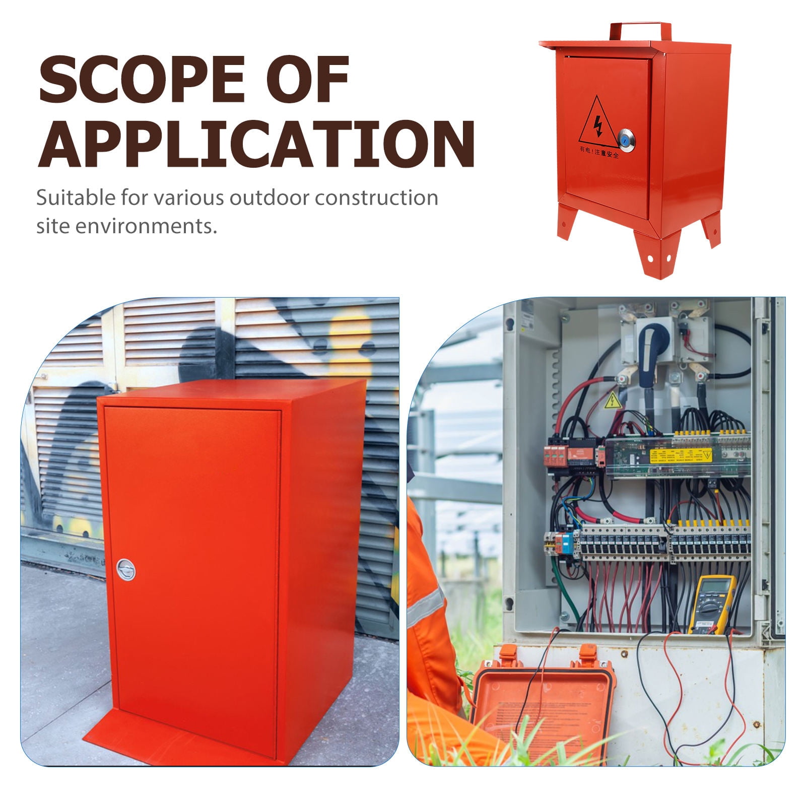 LOLIPPYY Red Metal Breaker Box Cover Weatherproof Electrical Panel Enclosure for Outdoor Use