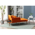 thumbnail image 4 of INCLAKE Velvet 2 in 1 Chaise Lounge Chair Indoor, Modern Single Sofa Bed, Recliner Chair with 3 Adjustable Angles, Convertible Sleeper Chair with Thick Padded for Living Room and Bedroom,Office,Orange, 4 of 7