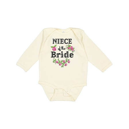 

Inktastic Niece of the Bride Roses Gift Baby Girl Long Sleeve Bodysuit