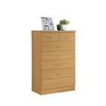 Hodedah 7 Drawer Dresser with Two Locks, Beech