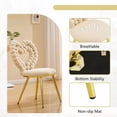 thumbnail image 3 of Silla de acento de burbuja de corazón única, silla de terciopelo de peluche con marco de metal de oro brillante, asiento lindo y moderno para la decoración del hogar, 3 of 5