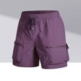 thumbnail image 2 of Jalioing Cargo Shorts Men's Quick Dry Athletic Shorts Drawstring Elastic Waist Casual Shorts with Zipper Pocket, 2 of 3