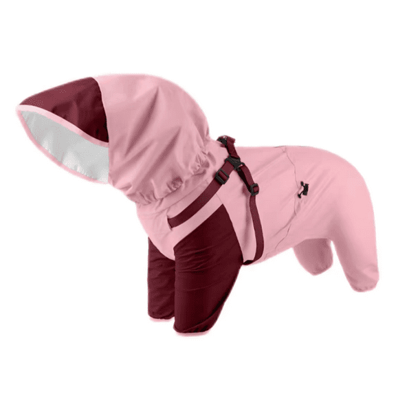Levviye Dog Raincoat Windproof Waterproof Adjustment Outdoor Hooded Detachable Comfortable Jacket Pet Clothes, Pink S
