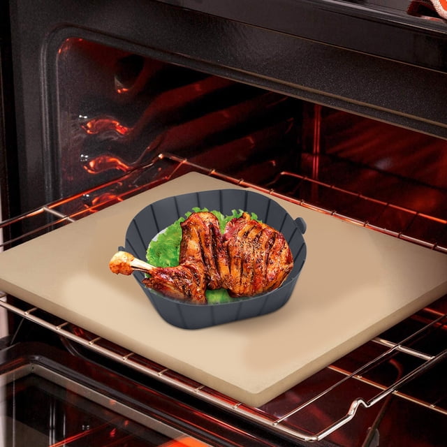 YWIYIUD 1 Pce Panier à Frire Antiadhésif Durable en Forme de Carré Plateau de Cuisson Réutilisable Accessoires de Four Multifonctionnels Doublures de Friteuse Résistantes à la Chaleur pour Four et Micro-Ondes