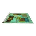 thumbnail image 2 of Ahgly Company Machine Washable Indoor Round Abstract Turquoise Blue Contemporary Area Rugs, 4' Round, 2 of 4