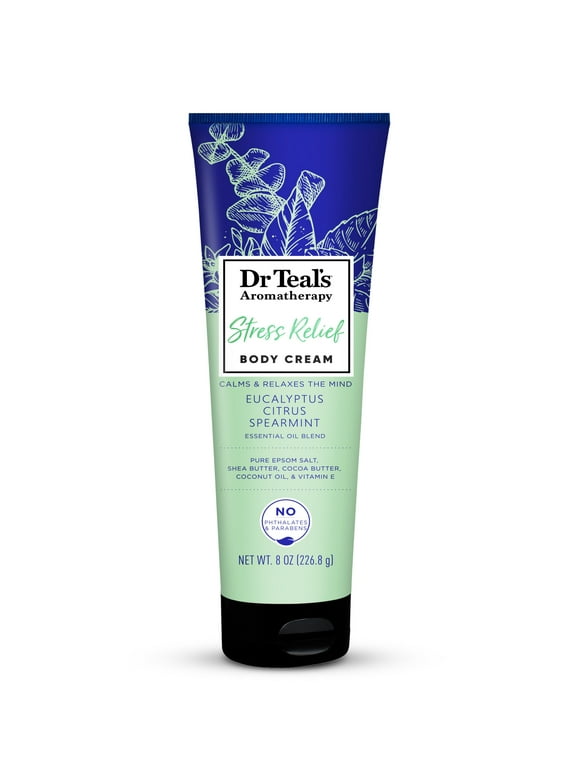 Dr Teal's Aromatherapy Stress Relief Body Cream with Eucalyptus & Citrus, 8 oz