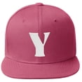 thumbnail image 2 of Daxton Classic Snapback Hat 3D Capital Alphabet Letters Flat Bill Visor Cap, Hot Pink Hat White Letter Y, 2 of 2