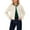 White, variant on Arlun Cropped Tweed Blazer Jackets for Women Elegant Slim Fit Collarless Business Casual Button down Cardigan 2025 Fall Winter Solid Color Long Sleeve Stylish Outwear Outfits White XS