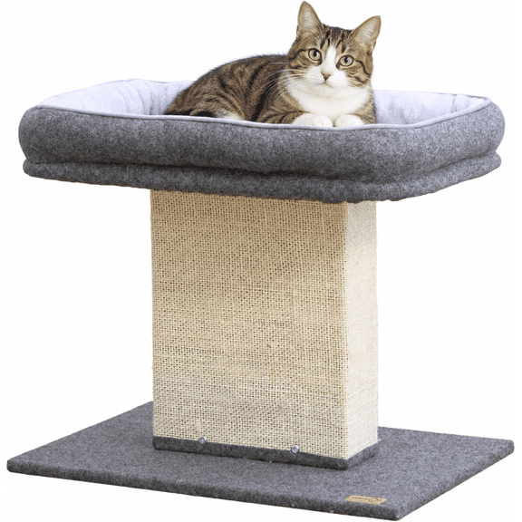 Catry Cat Perch with Washable Replaceable Bed & Wide Sisal Scratching Post