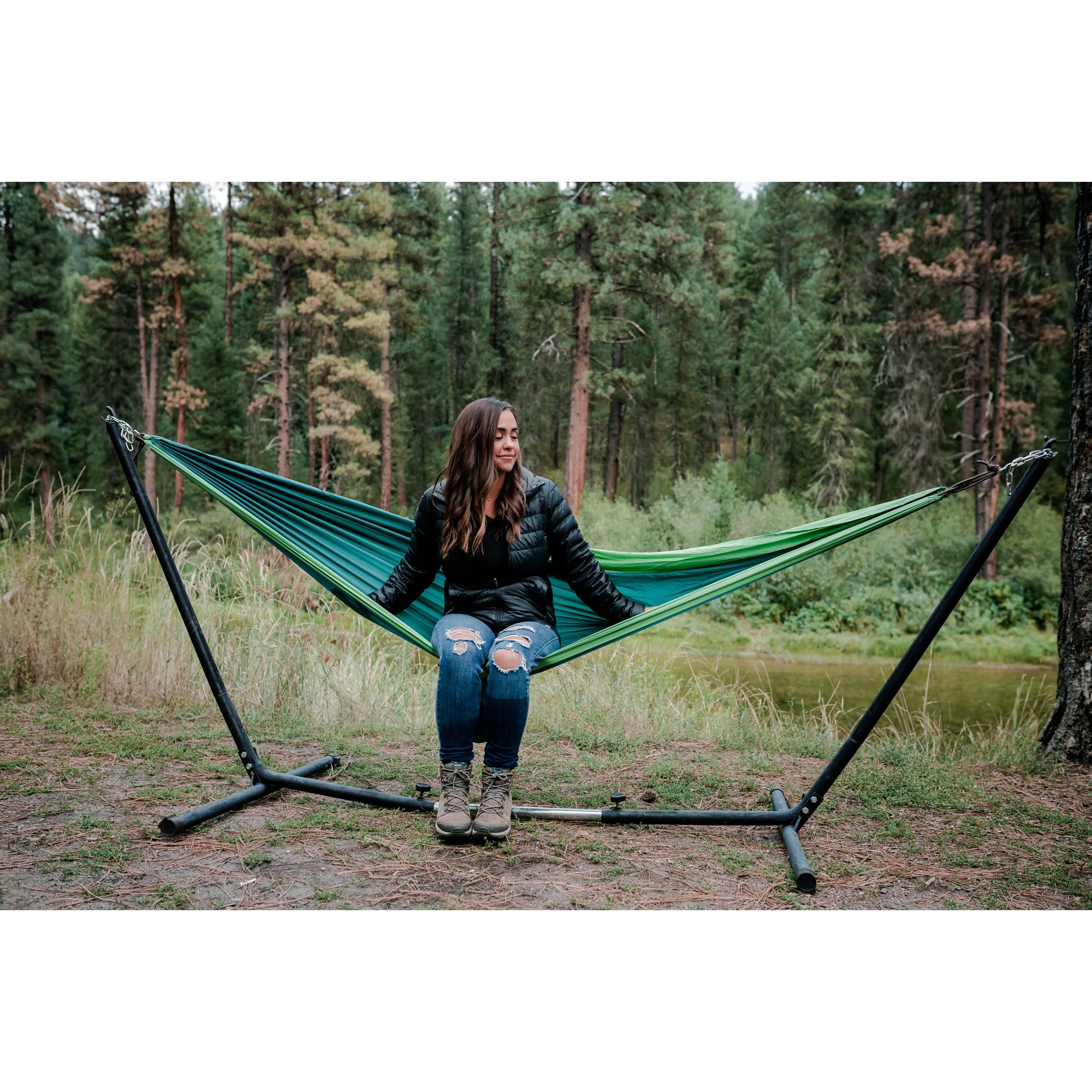Stansport Newport 2-Person Traveler/Backpack Nylon Hammock - Teal