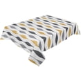 thumbnail image 2 of Gold and Grey Tablecloth Rectangle/Oval Geometric Stripes Table Cloth Outdoor Waterproof Gold and Grey Tablecloths for Party Picnic Indoor Table Cover for Dining/Kitchen 60x102inch, 2 of 6