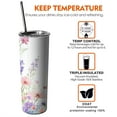 thumbnail image 6 of 20oz Pioneer Flower and Butterfly Skinny Tumblers Stainless Steel Tumbler with Lid and Straw,Vacuum Insulated Double Wall Travel Tumbler Cups with Cleaning Brush for Coffee,Tea, 6 of 6