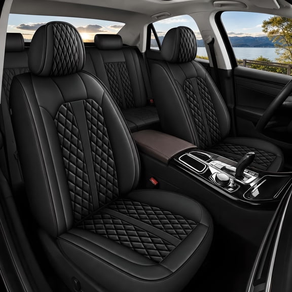 Car Seat Covers Full Set Fit for Toyota Corolla Cross 2022-2026 Waterproof Faux Leather Car Seat Cushions Automotive 5 Seat Covers Set(Black)
