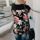 thumbnail image 3 of Puntoco moda mujer manga corta cuello redondo impreso Pachwork bolsillos tops blusa Puntoco Puntoco-8871, 3 of 9