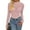 Pink, variant on FreshPretty Lace Tops for Women See Through Mesh Top Crew Neck Long Sleeve Fitted Sheer Party Club Outfits Fall Fashion