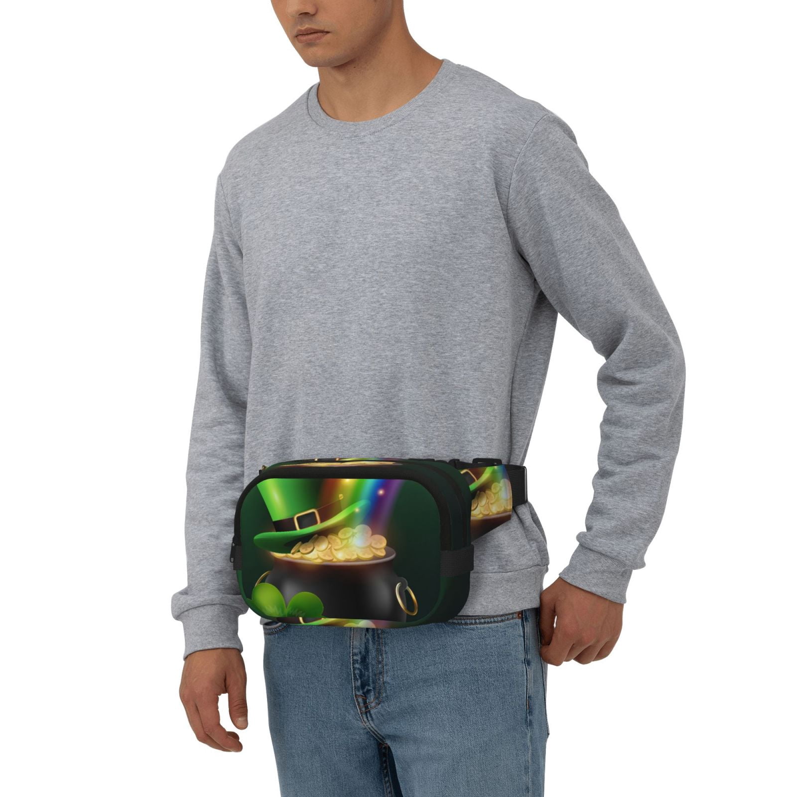 Kuqiui St. Patrick's Day4 Print Fanny Packs for Women Cross Body Waist Bag Fashionable Fanny Pack Designer Workout Hiking Waist Pack Running Travel Gym