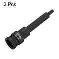 thumbnail image 3 of Uxcell 2pcs H5 Hex Bit Socket 100mm/3.94" Length 1/2" Square Drive Metric Extension Impact Bit Power Nut Driver Set S2 Steel Socket Ratchet Wrench Bits, Black, 3 of 7