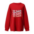 thumbnail image 4 of Usmixi Womens Sweatshirt Teacher's Sweatshirts Fashion Loose Oversized Cozy Fleece Pullover Tops Winter Casual Teach Letter Print Crewneck Long Sleeve Blouses Weekly, 4 of 4