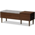 thumbnail image 1 of Baxton Studio Banc de Rangement Merrick en Gris Clair et Brun Foncé, 1 of 11