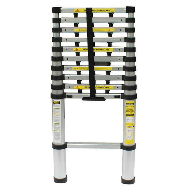 Kadell 10.5/12.5Ft Aluminum Telescoping Ladder, Non-Slip Ladder with